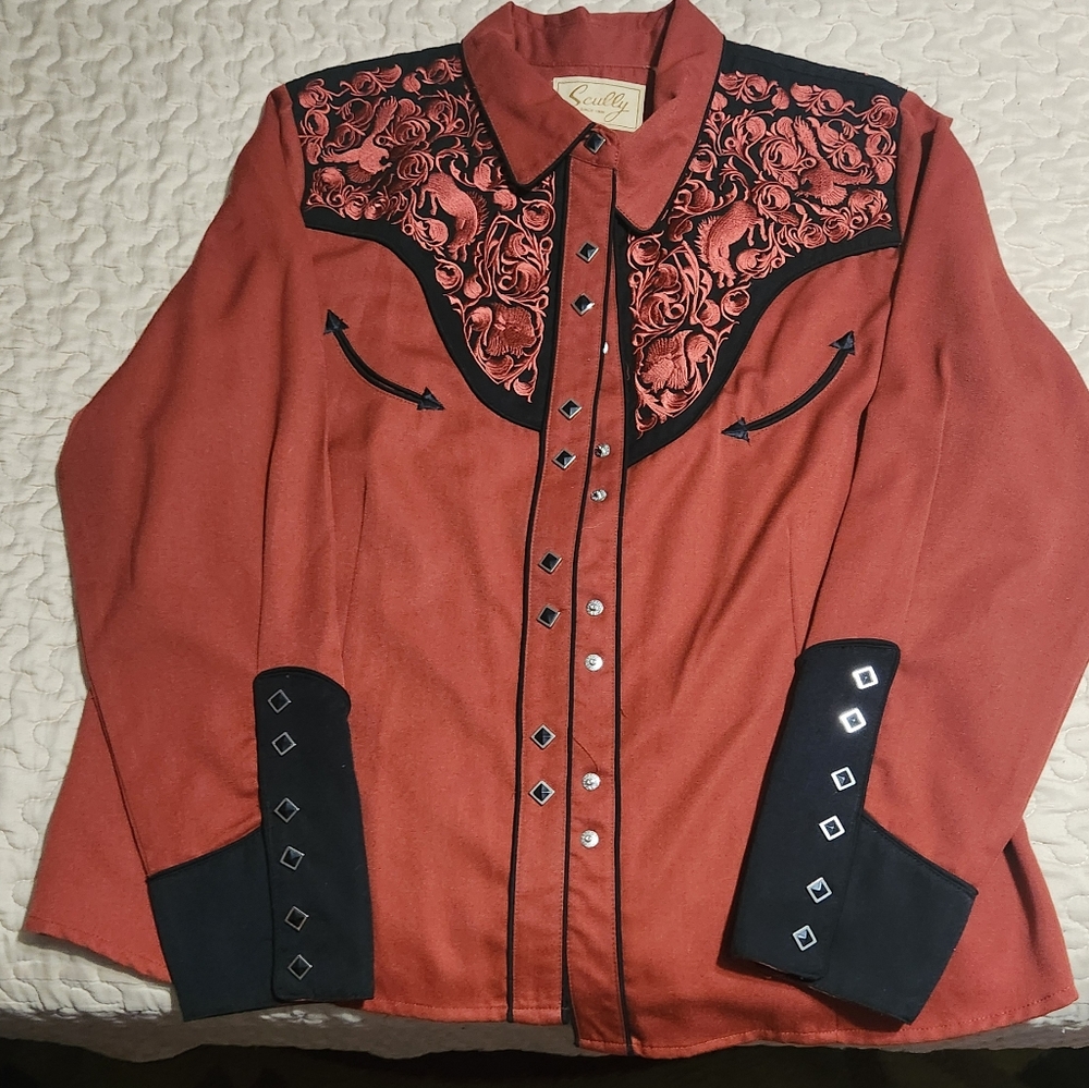 Scully Red and Black Western Jacket